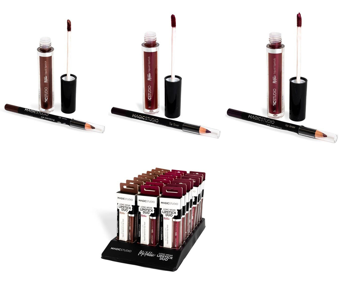 Magic Studio Luciu de buze metalic și creion de buze